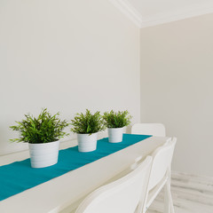 Flower pots on the table