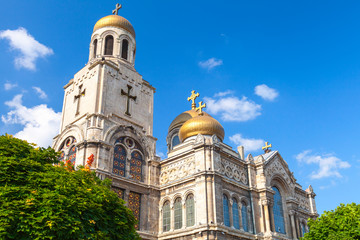 Main Orthodox Cathedral of Varna city,  Bulgaria - obrazy, fototapety, plakaty