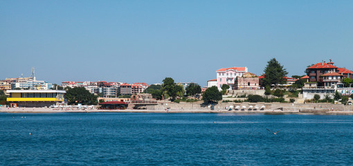 Fototapeta na wymiar Nesebar resort town, Bulgaria. Coastal landscape