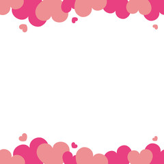 lovely vector frame with pink romantic hearts