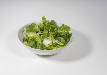 Küchenfertiger grüner Römersalat (Lactuca sativa var. longifolia)