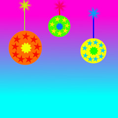 Colorful hanging new year balls