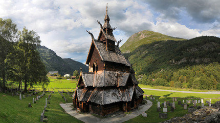Borgund stave wooden church in Western Norway