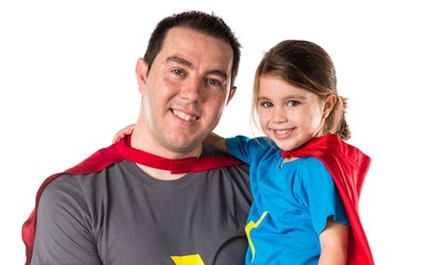 Fototapeta premium Family dressed like superhero