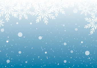 Vector illustration. Falling snow on a blue background.