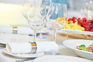 restaurant catering table with food