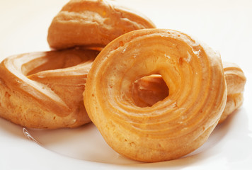 Cottage cheese rings close up