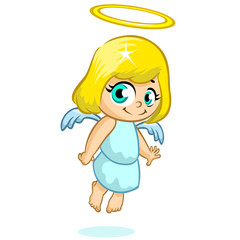 Vector illustration cute Christmas angel character