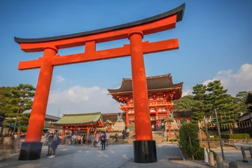 Foto op Canvas Tori at the main entrance of Fushimi Inari Shrine, Kyoto, Japan.   © ton_kanisorn