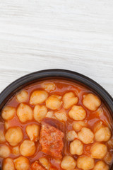 Dish of Spanish-style cooked chickpea