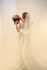 Bride with beautiful wedding bouquet
