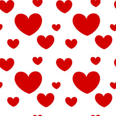 cute romantic red hearts seamless vector valentine pattern background illustration
