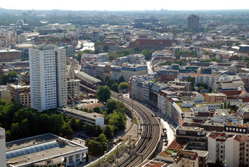 Fototapeta na wymiar Blick vom Alexanderplatz über Berlin-Mitte