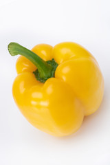 yellow sweet pepper isolate white background top view