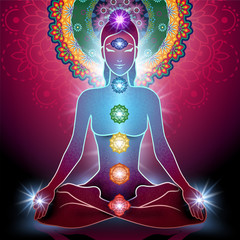 Yoga Lotus Position and Chakra