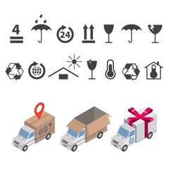 delivery icons set