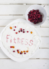 portion of cottage cheese with berries
