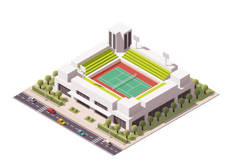Vector isometric tennis arena