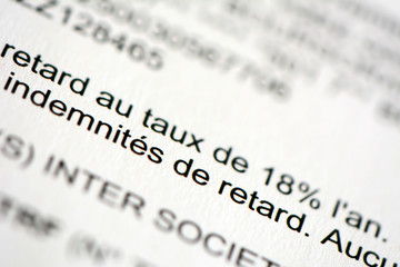 Fototapeta premium pénalité, indemnités de retard taux