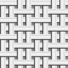 Vector pattern of knotted strips. Black and white seamless vector background.