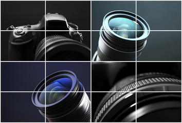 Digital cameras collage