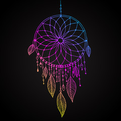 Dream catcher, vector hand drawn illustration