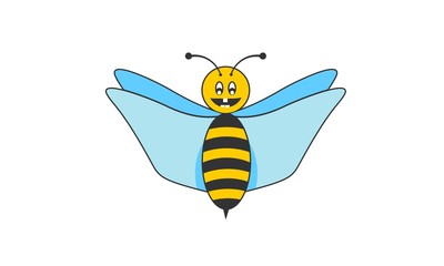 cute Bee cartoon flying