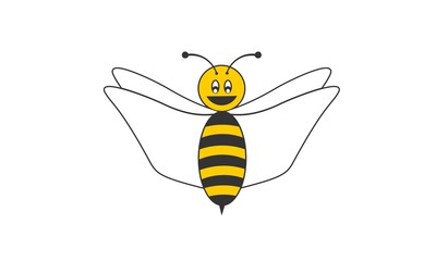 cute Bee cartoon flying