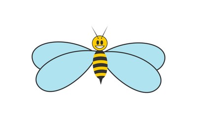 cute Bee cartoon flying