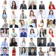 Collage of business people portraits