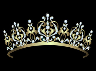 Gold diadem with diamonds © Tatiana Prihnenko