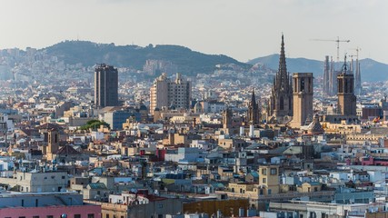Fototapeta na wymiar barcelona, spain - june 28, 2015 - view over the city
