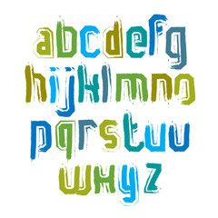 Handwritten contemporary vector lowercase letters, doodle 