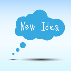 new idea cloud on blue background vector graphic