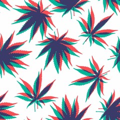 Marijuana Seamless Vector Pattern - 98105940