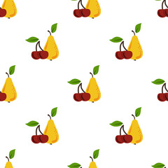 Fototapeta na wymiar Cherry and pear icon