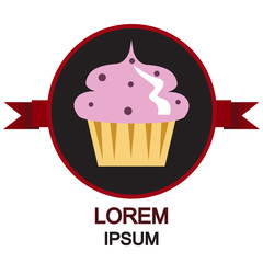 Cupcake with cream icon