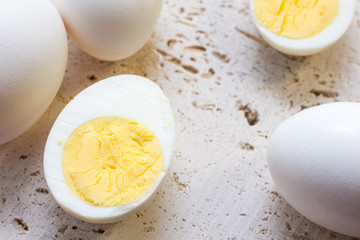 hard boiled eggs close up 