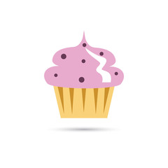 Cupcake with cream icon