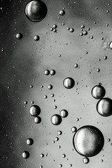 High contrast oil and water abstract formed by oil droplets in water
