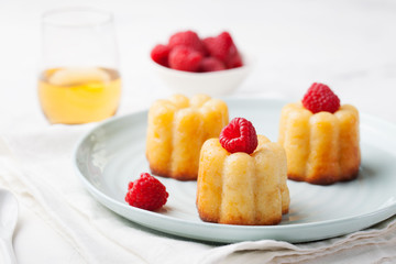 French dessert, cakes, caneles, rum baba 