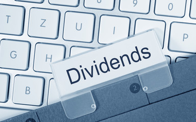 Dividends Folder Register Index on computer keyboard