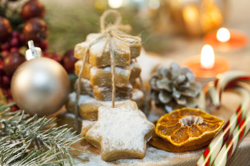 Christmas cookies and decorative objects