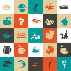 Set of twenty five food icons