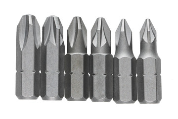 screwdriver bits isolated on white