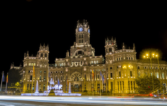 Plaza Cibeles,Madrid en la noche