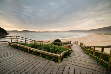 Wooden promenade with a beautiful view