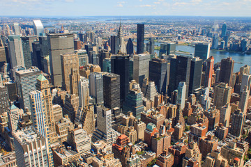 New York City Manhattan skyline aerial view