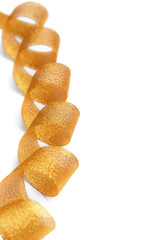 Gold ribbon twisted spiral.