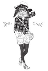 Fashion Rabbit portrait (black and white)